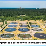 What safety protocols are followed in a water treatment plant?